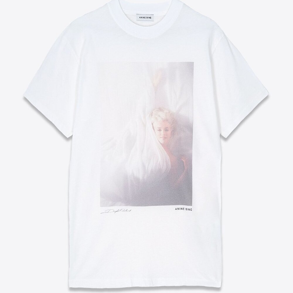 Anine Bing Lili Crewneck Marilyn Monroe Print Tee - Size Medium
